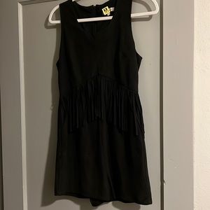 Vestique black fringe romper size medium